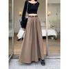 2026 New High-Waist A-Line Chic Long Suit Half-Skirt for Women - Spring/Autumn Korean Style Slimming Umbrella Skirt