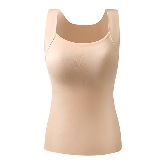 Thermal Tank Top for Womem Sleeveless Camisole Shirt with Bulit-in Bra Warm Undershirt Base Layer for Cold Weather