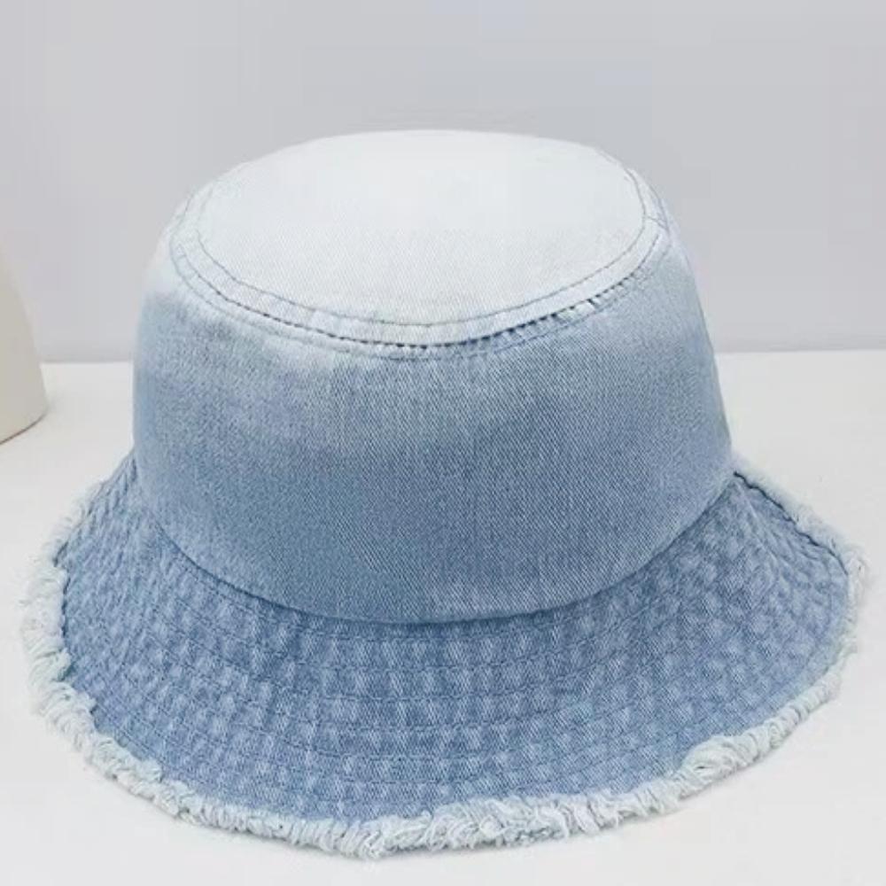 Nuovo Cappello a Secchiello in Denim Casual Unisex con Bordo Sfilacciato Cappelli da Sole in Cotone Lavato Vintage per Uomo Donna Streetwear Cappello Berretto