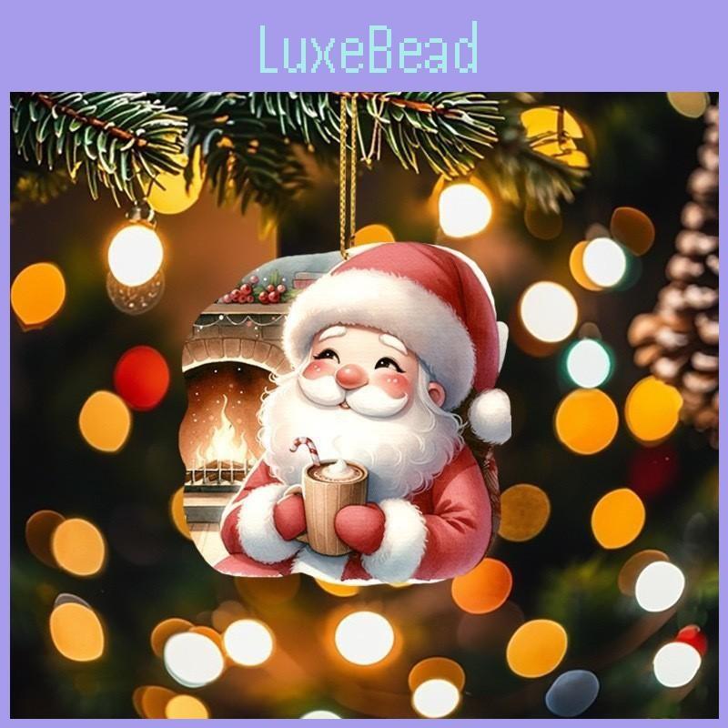 Cartoon Car Acrylic Ornament With Santa Claus Design For Decoration Vehicle