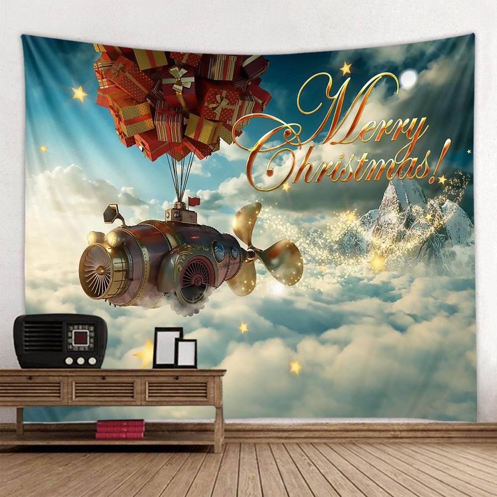 Santa Elk Tapestry Christmas Garden Poster Outdoor Living Room Bedroom Dormitory Background Cloth
