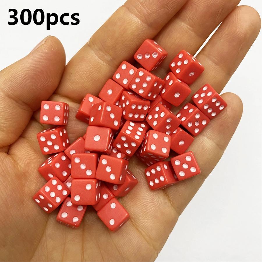 300pcs 8mm Six-Sided Dice Set White Black Green Colors Bulk RPG Dice for Tabletop Games D&D Casino Nights and Party Favors JXB