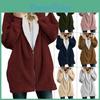 Gezellige Dames Warm Teddybeer Pluizige Jas met Capuchon Kunstbont Fleece Jas Bovenkleding Voor Ultiem Comfort