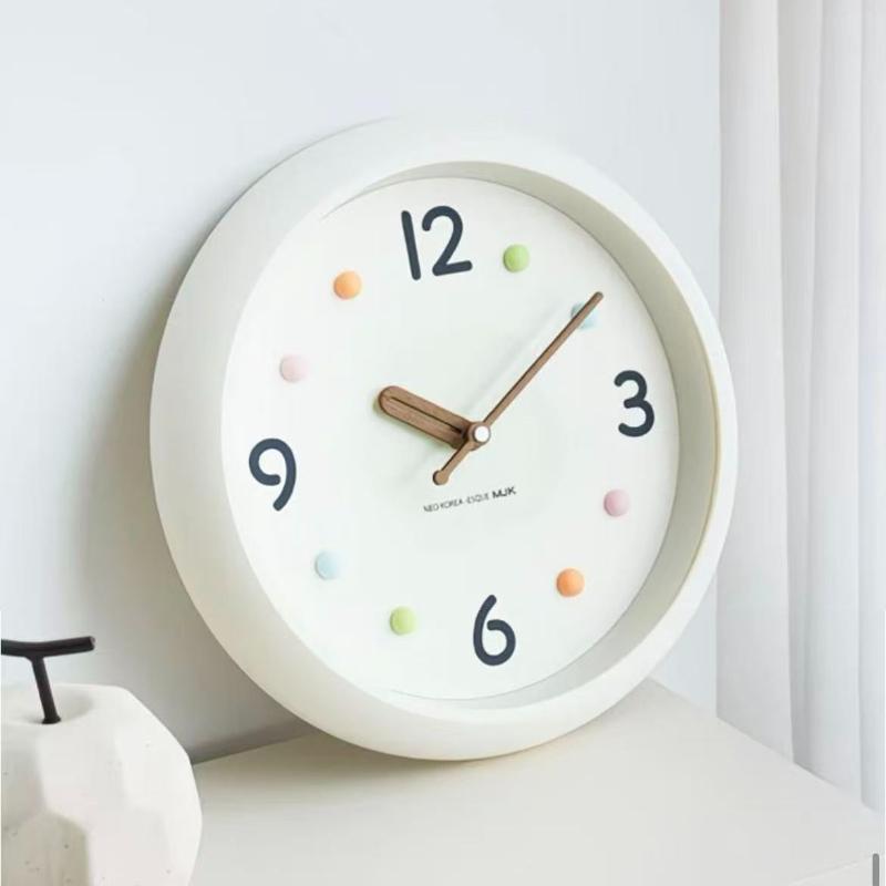 12 Inch Cute Cream Style Modern Minimalist Wall Clock Creative Study Clock Living Room Home Decoration Silent Wall Clock