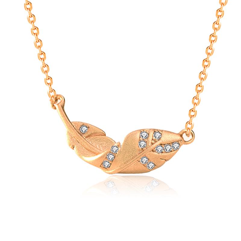 

Ли Мин Ожерелье из стерлингового серебра 925 пробы «Падающий лист»: Женское пасторальное ожерелье-цепочка на ключицу в простом стиле мори-гёрл 925 Silver