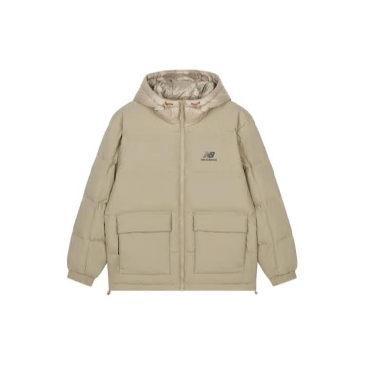 New Balance Warm Hooded Casual Down Jacket Asia Sizing Beige Men s AMJ24358-TWD M
