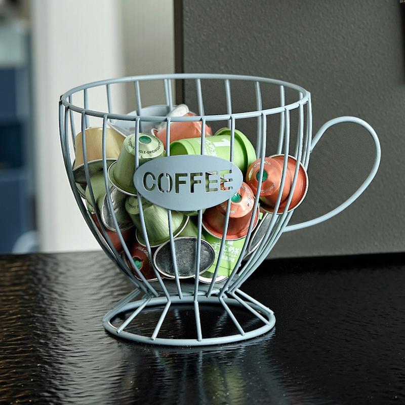 Metal Coffee Capsule Holder Large Capacity Cup Coffee Pod Organizer For Coffee Shop Bar Display Kitchen Storage Accessories