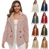 Luxuriös Weicher Damen Teddybär Faux Fur Fleece Wintermantel Cardigan Jacke