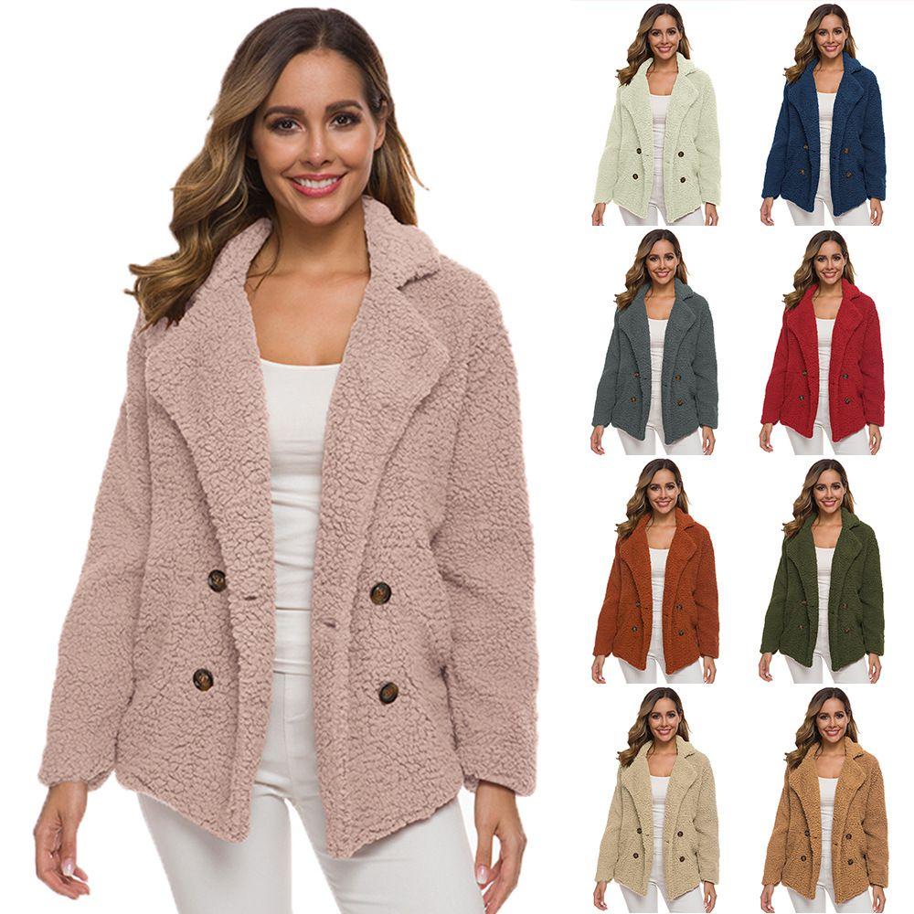 Luxuriös Weicher Damen Teddybär Faux Fur Fleece Wintermantel Cardigan Jacke