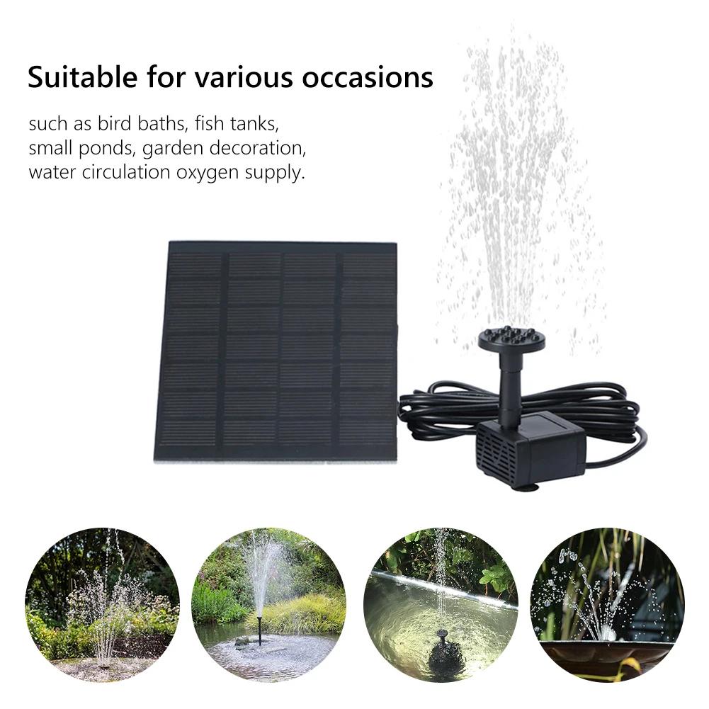Solar Aquarium Wave Maker Easy Installation with 6 Nozzles Water Pump Filter Multifunctional Decorative Props for Outdoor Garden