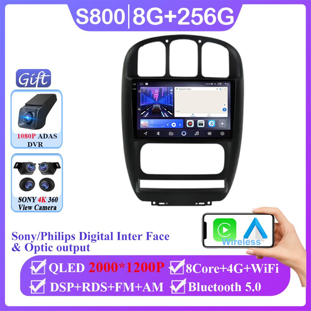 Android 14 For Dodge Caravan 4 For Chrysler Grand Voyager RS 2000 - 2012 Car Radio GPS Navigation Multimedia Player NO 2din DVD