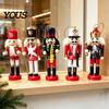 Retro Style Christmas Accents 5Pcs Wooden Nutcracker Ornaments, Handmade Soldier Figurines with Hanging Rope, Collectible Nutcrackers Classic Pendants
