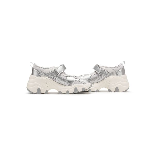 Puma Pulsar Wedge Sandal Feather Gray Silver Women Sneakers Grey 398677-06