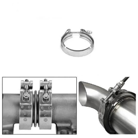 Universal 3" Inch 2" Inch Stainless Steel V-Band Turbo Downpipe Exhaust Clamp Vband 76mm 50mm