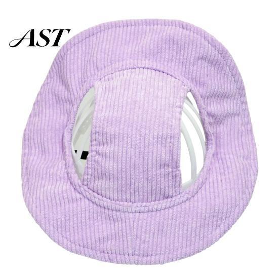 Festival Dressing for Pets Corduroy Dog Baseball Cap, Cat Summer Beach Visor Hat with Ear Easy to Wear Cap Holes, Adjustable Puppy Sunbonnet