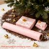 1 Roll Wrapping Paper, Pink and Golden Foil Wrapping Paper,  Kraft Paper Gift Wrap with Silvery and Golden Foil for Christmas