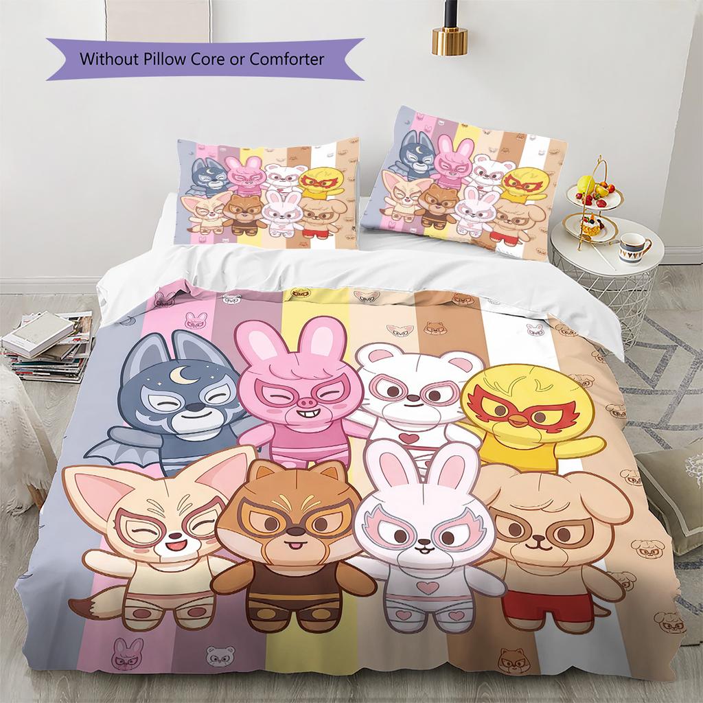SKZOO Pattern Bedding Quilt Set Home Decoration Gift (1 * Duvet Cover + 2 * Pillowcase Without Core).xwn