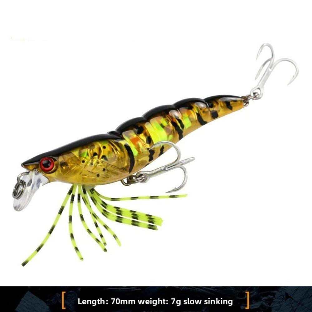 70mm Length 3D Flash Shrimp Longcast Design Shallow Minnow Slow Sinking Wobbler  Predator Fishing