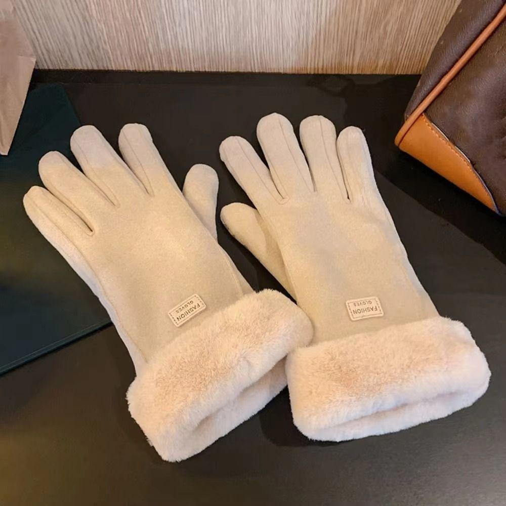Thick Plush Touchscreen Gloves Windproof Windproof Driving Gloves Winter Warm Gloves For Women
