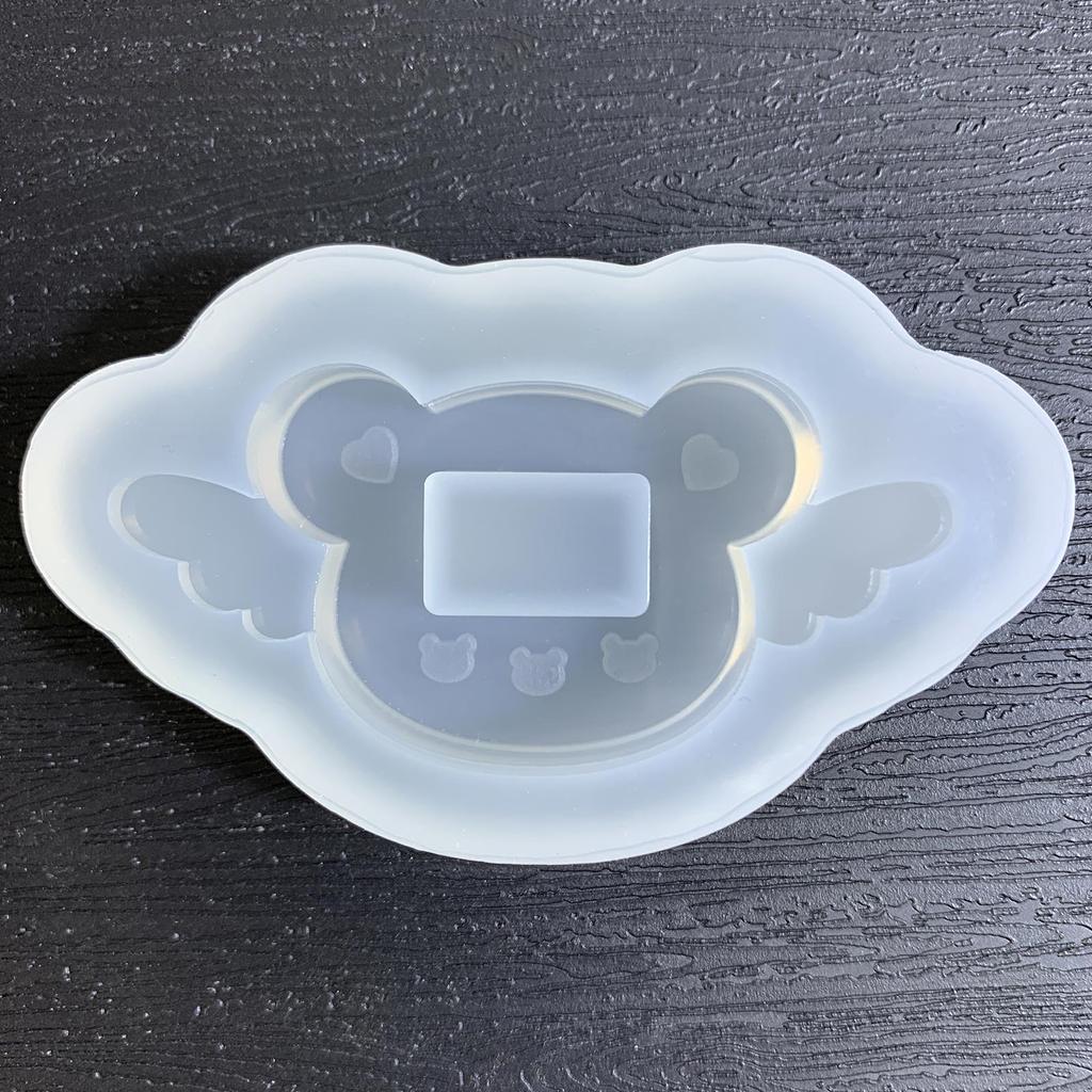 DIY Angel Bear Bowknot Ornament Quicksand Silicone Epoxy Mold DIY Keychain Pendant Jewelry Craft Mould for Birthday Gift