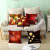 Red Series Christmas Pillow Covers for Home Use, Peach Skin Pillow Covers, Sofa Cushion Covers