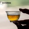 Japanese Heat-resistant Glass Petal Cup Smelling Cup Transparent Vertical Teacup Single Master Cup Small Sake Wine Cup
