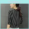 Elegant Women Long Sleeve O-neck Stripe Blouse With Premium Quality Fabric And Timeless Design