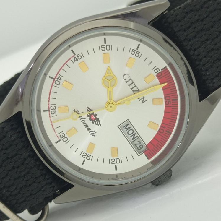 

REFURBISHED CITIZEN AUTOMATIC 8200 JAPAN MENS SILVER DIAL WATCH a415219-2 Sku010-a415219