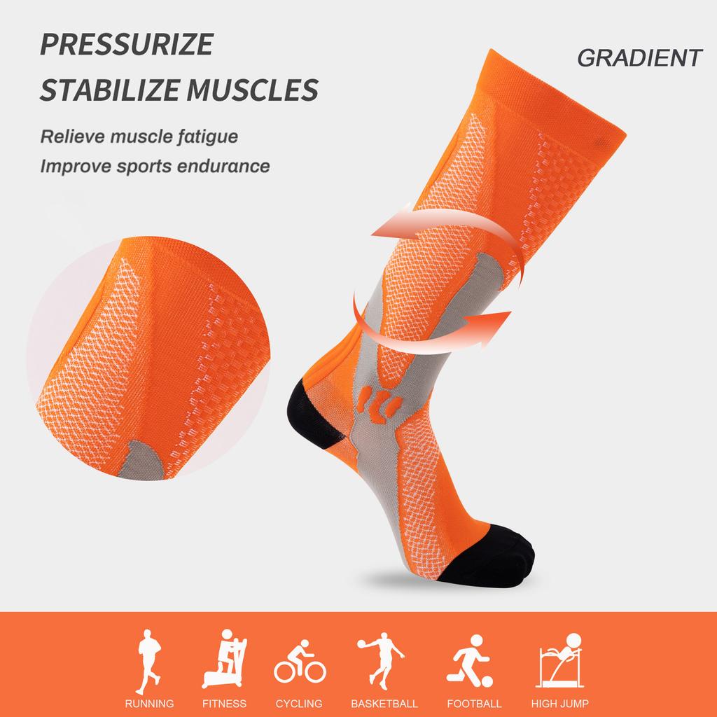 Herren und Damen Frühling und Herbst Professionelle Sportarten Outdoor Radfahren Fitness Kompressions-Wadensocken