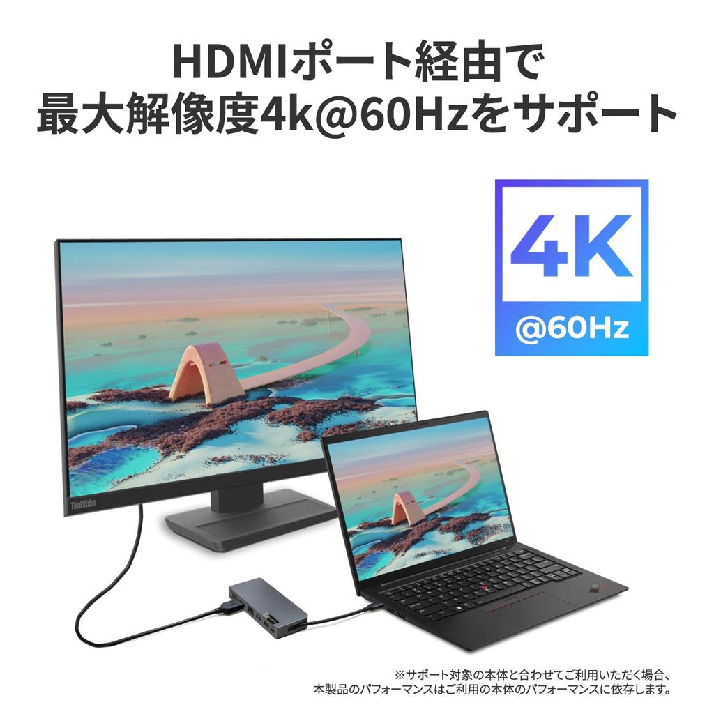 Lenovo Japan 4X90S92381 USB Type-C Travel Hub 2 (with USB Type-C Power Delivery Port)