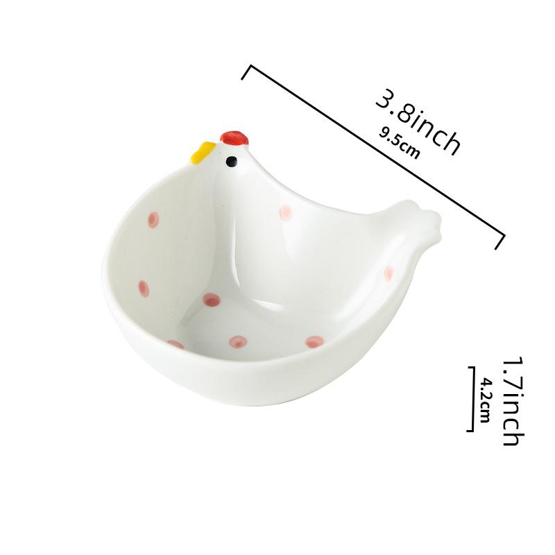 

1 шт. Керамическая тарелка для вкуса, масленка в форме петуха, мини-тарелка для приправ белый