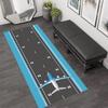 Extra Long Airport Runway Rug - Aviation-Themed Floor Mat with Airplane Non-Slip Backing Machine for Home Office Airport Decor