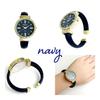 Takeuchi Shoji Rapport Leather Bangle Watch 158008 Women's Navy