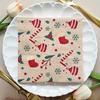 Watercolor Christmas Design Paper Napkins - 2-Ply Festive Holiday Tableware for Christmas, New Year, and General Celebrations