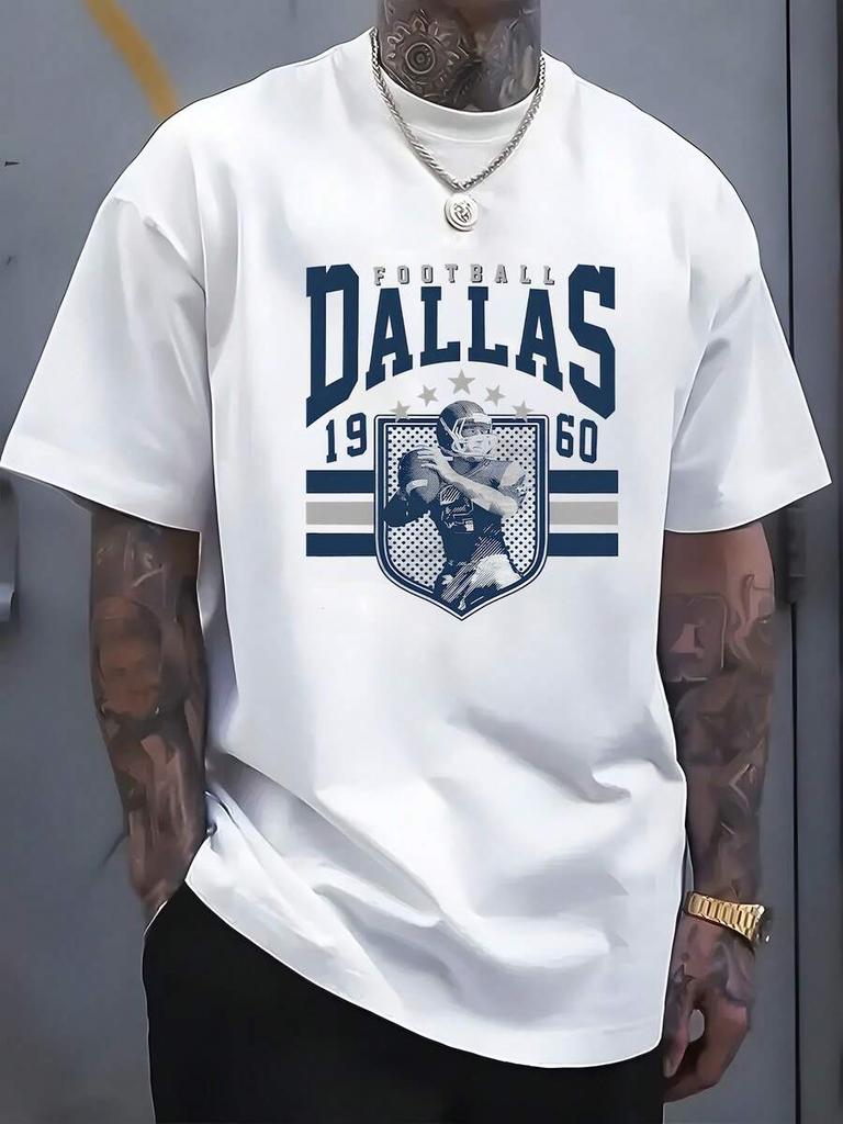 Prodyšné lehké unisex tričko s potiskem fotbalového týmu Dallas
