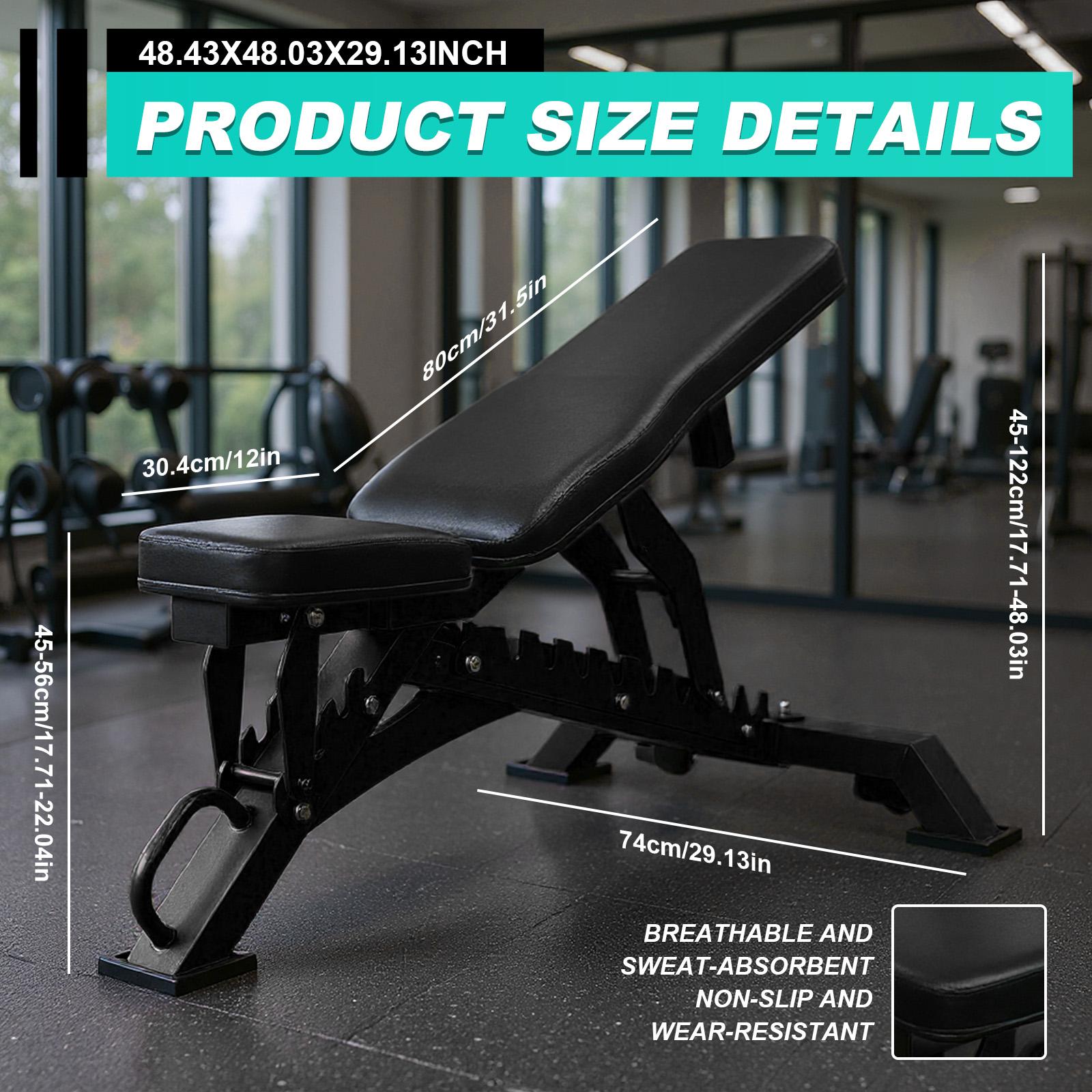Adjustable Flat Incline Decline Bench Commercial Dumbbell Weight Lifting Stool Fitness Chair Priest Stool for Home Gym Workouts чёрный