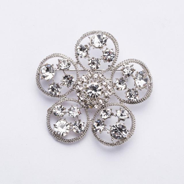 

Classic Vintage High Grade Refined Temperament Metallic Bust Flower Rhinestone Flower Pin Brooch Cubic Zircon Coat Badge PinVintage Jewelry