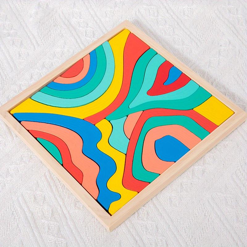 

1 Set of Creative Wooden Rainbow Puzzle Blocks, Tangram, Seven Chocolate Board, Children s Day Gift, Birthday Gift