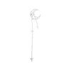 Monaco Single Crescent Star Pendant Long Earrings, 925 Silver Full of Diamonds and Zircons, Elegant and Delicate AE12577OX