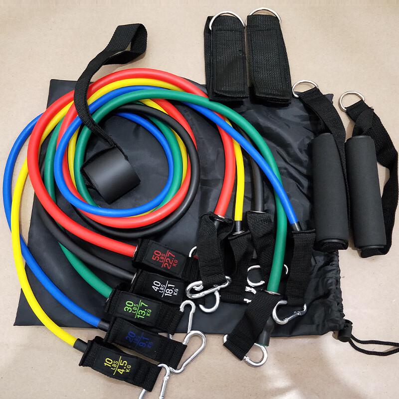 11-Piece 150lb TPE Resistance Band Set