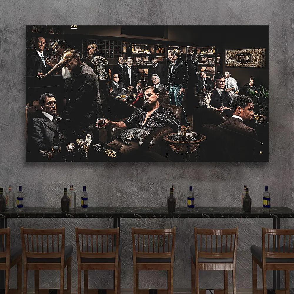 Famous Gangster Movie Character Canvas Wall Art – Modern Decorative Portrait for Living Room