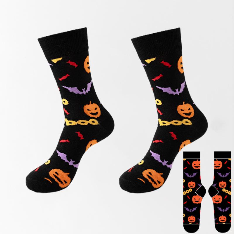 8 Pairs of New Men's Socks Plus Size Cotton Halloween Tube Sock Thanksgiving Women's Socks