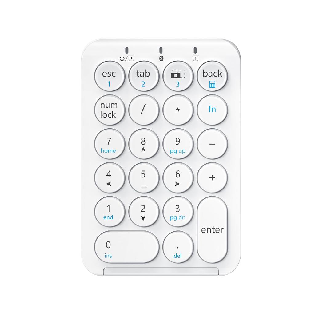 iClever KP08Pro Numeric Keypad, Bluetooth Wireless Number Keyboard, Pairs with up to 3 Devices, Ultra-Thin, with Tab Key, Bluetooth Wireless Number Pa