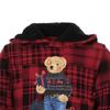 Polo Ralph Lauren Hoodie FW23 Loose Fit Plaid Bear Pattern Print Long Sleeve Color Block Kids Kids Hoodies 323920646-001