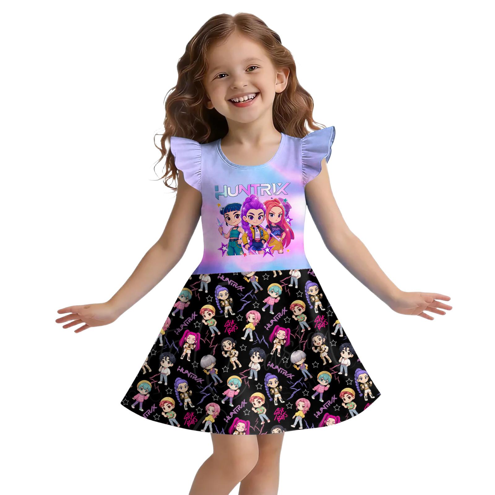 

Children s Sleeveless U-neck Summer A-line Floral Casual Holiday Dress 160 небо синє кольору