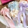 Large Candy Color Korean Bow Hair Clip - Sweet Ribbon Fabric for Women's Princess Style