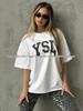 Women's Trendy 100% Cotton Short Sleeve T-shirt - Summer Fashion, Lazy Style with Niche European & American Print.