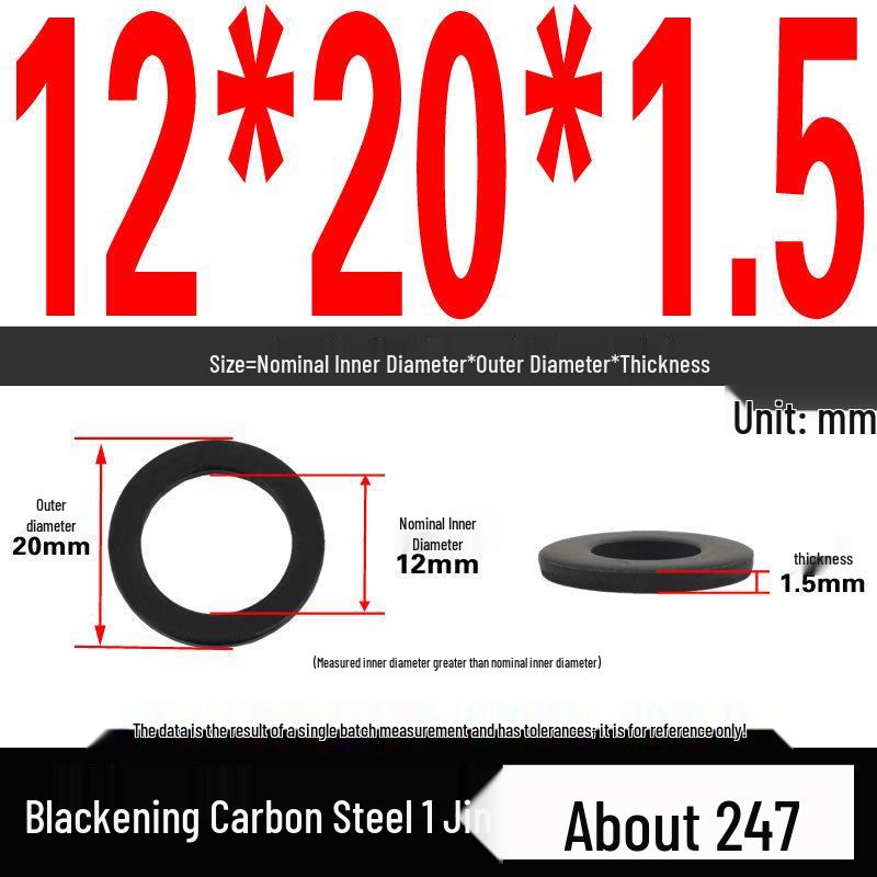 Blackened Thickened Oversized Metal Washer