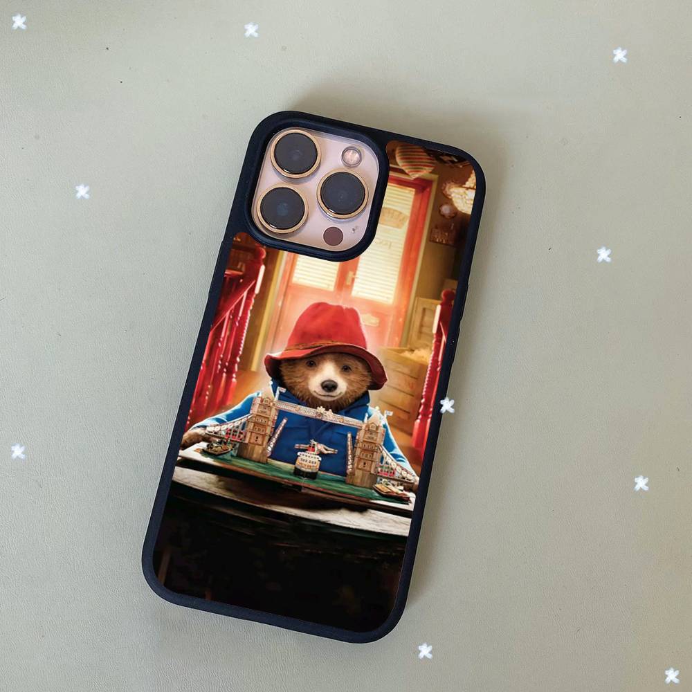 Cute P-Paddington B-BearS Hard Plastic Phone Case For Iphone 17 Air 16 15 14 13 12 11 Pro Max PC TPU Ins Case