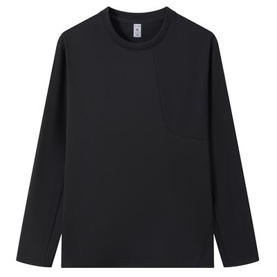 Langarm T-Shirt Herren Rundhals Pullover Spleißen Gebürstet Langarm Lässig Basic Shirt